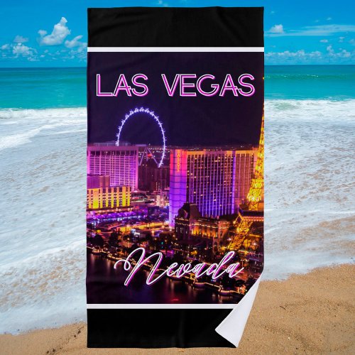 Las Vegas Nevada Skyline Beach Towel
