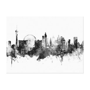 NV, Las Vegas. Panoramic view over the Black Framed Wall Art Print