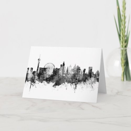 Las Vegas Nevada Skyline Black White Card