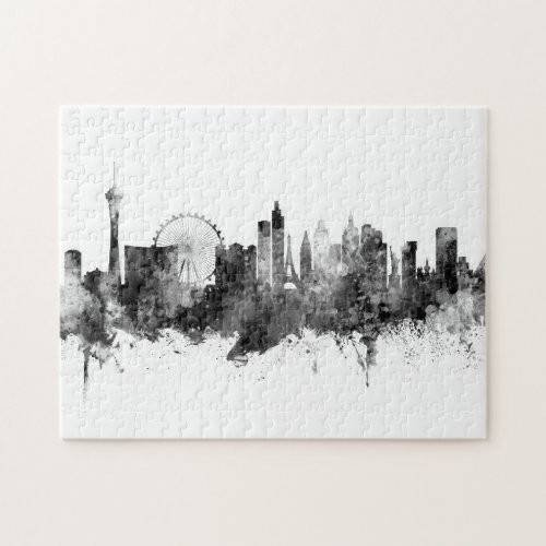 Las Vegas Nevada Skyline Black White Jigsaw Puzzle