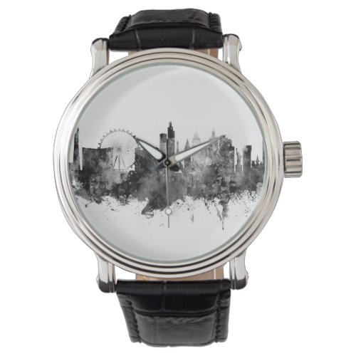 Las Vegas Nevada Skyline Black White Watch