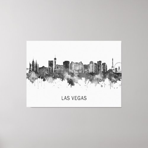 Las Vegas Nevada Skyline BW Canvas Print