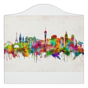 Las Vegas Nevada Skyline Door Sign