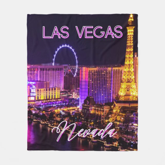 Las Vegas Nevada Skyline Fleece Blanket (Front)