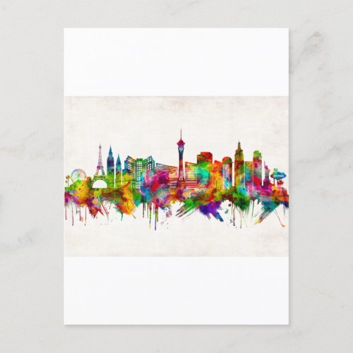 Las Vegas Nevada Skyline Invitation Postcard