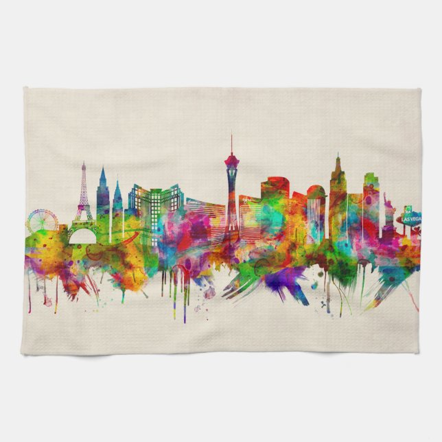 Las Vegas Nevada Skyline Kitchen Towel (Horizontal)