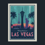 Las Vegas, Nevada | Skyline Postcard<br><div class="desc">Anderson Design Group is an award-winning illustration and design firm in Nashville,  Tennessee. Founder Joel Anderson directs a team of talented artists to create original poster art that looks like classic vintage advertising prints from the 1920s to the 1960s.</div>