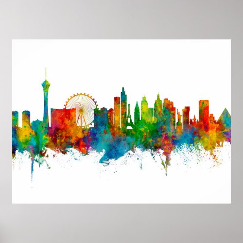 Las Vegas Nevada Skyline Poster