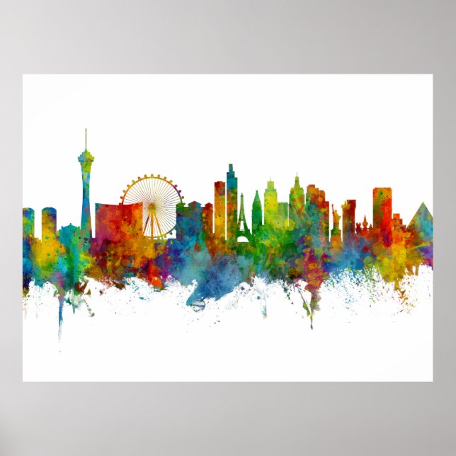 Las Vegas Nevada Skyline Poster (Front)