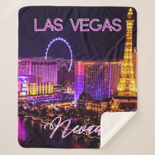 Las Vegas Nevada Skyline   Sherpa Blanket