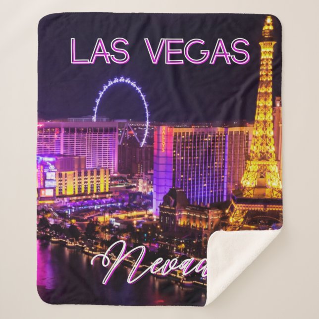 Las Vegas Nevada Skyline   Sherpa Blanket (Front)
