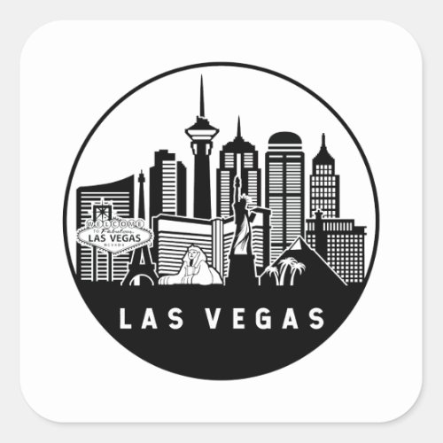 Las Vegas Nevada Skyline Square Sticker