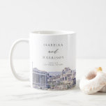 LAS VEGAS NEVADA Skyline Wedding Names Coffee Mug<br><div class="desc">This coffee mug features a watercolor painting of the Las Vegas Nevada skyline. This ceramic cup is a perfect keepsake gift for the bride and groom.</div>