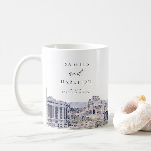 LAS VEGAS NEVADA Skyline Wedding Names Coffee Mug