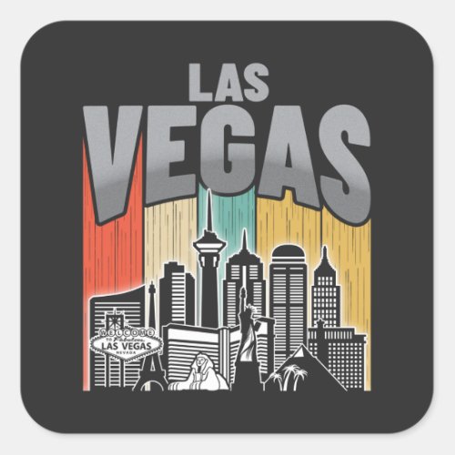 Las Vegas Nevada Square Sticker