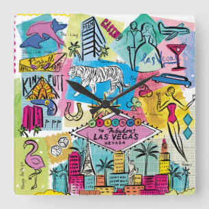 Las Vegas, Nevada Square Wall Clock