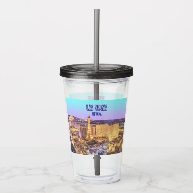 Las Vegas Nevada The Strip Vintage Acrylic Tumbler (Front)