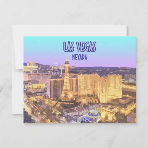 Las Vegas Nevada The Strip Vintage Flat Card
