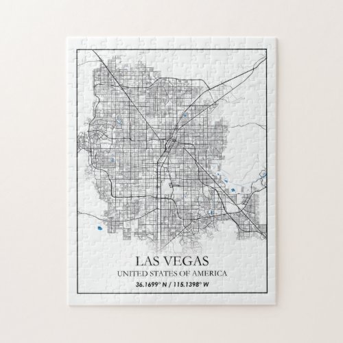 Las Vegas Nevada USA Cities Travel City Map Jigsaw Puzzle