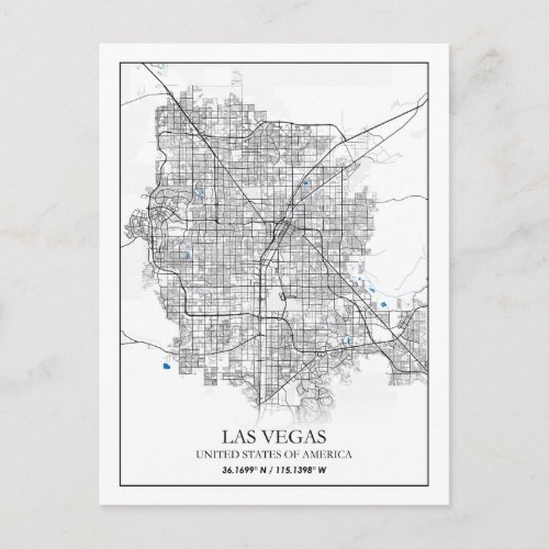 Las Vegas Nevada USA Cities Travel City Map Postcard