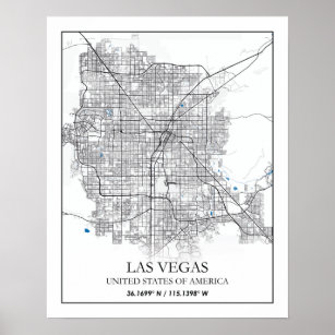Large Las Vegas City Map Print - Wall Art Printable Prints