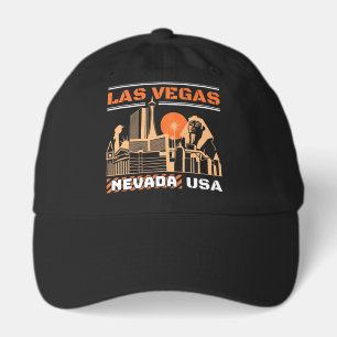 Las Vegas Nevada USA Retro Urban Skyline Design Hat