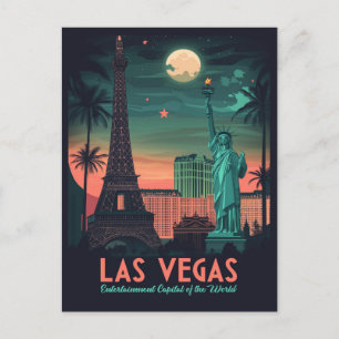 Las Vegas Nevada - Vintage Cityscape Postcard