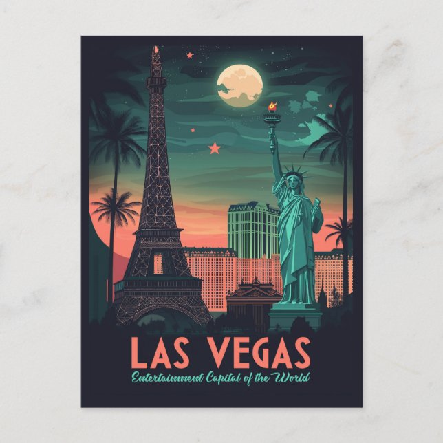 Las Vegas Nevada - Vintage Cityscape Postcard (Front)