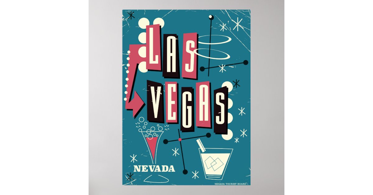 Affiche Vintage Las Vegas - Poster Rétro USA - Décoration Murale Voyage