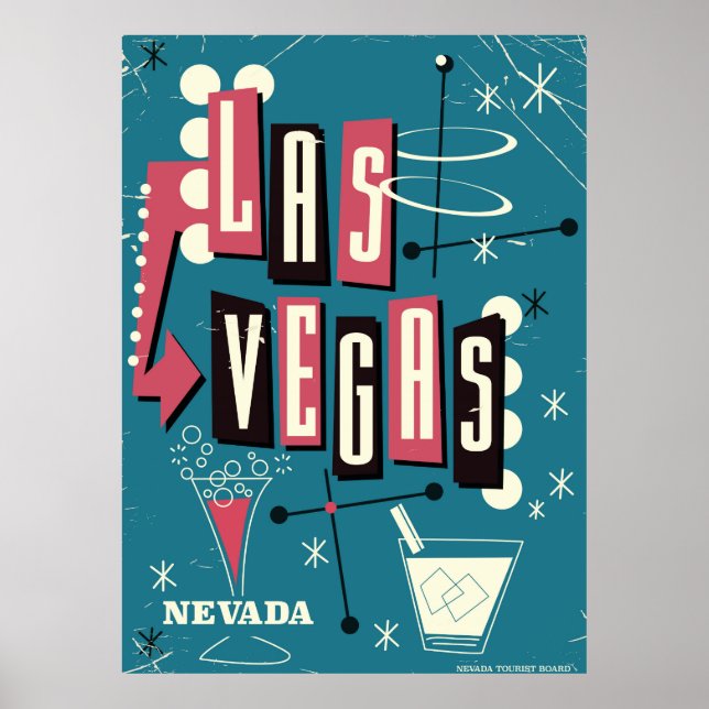 Las Vegas nevada vintage travel poster (Front)