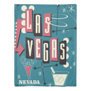 Las Vegas nevada vintage travel poster Duvet Cover