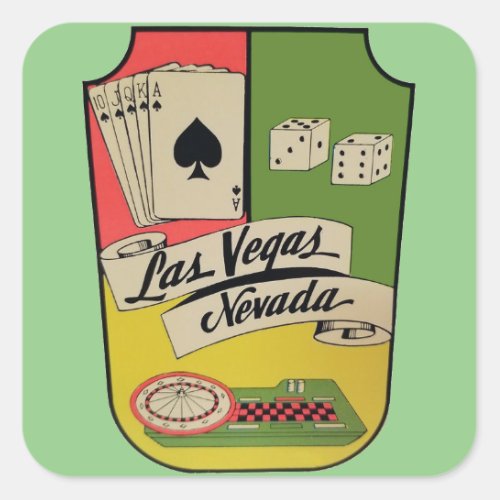 Las Vegas Nevada  Vintage Travel Square Stickers