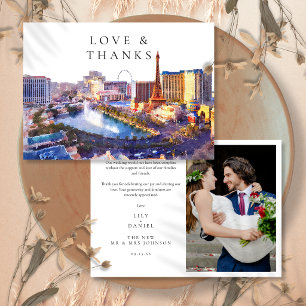 Las Vegas Nevada Wedding Photo Thank You Card