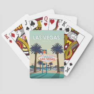 Las Vegas Nevada Welcome Sign Vintage Travel Poker Cards