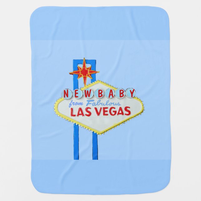 Las Vegas New Baby Blue Swaddle Blanket (Front)
