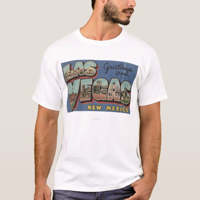 Las Vegas, New Mexico - Large Letter Scenes 2 T-Shirt (Front)