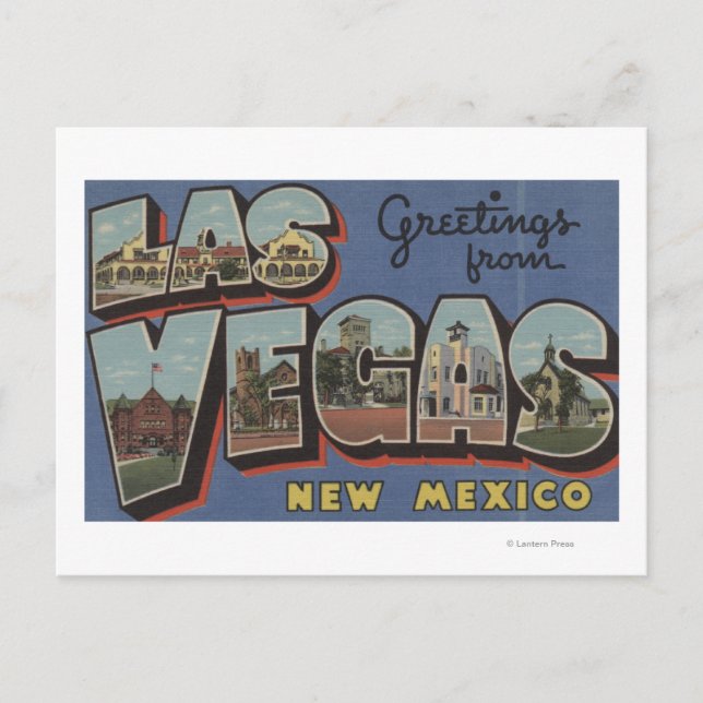 Las Vegas, New Mexico - Large Letter Scenes Postcard (Front)