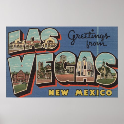 Las Vegas New Mexico _ Large Letter Scenes Poster
