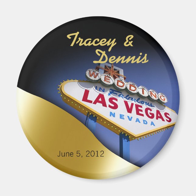 Las Vegas Newlyweds Casino Magnet Favor (Front)