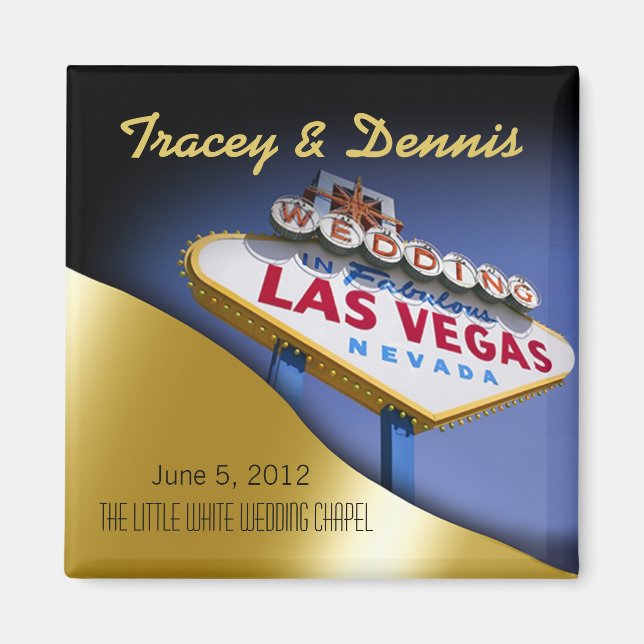 Las Vegas Newlyweds Casino Magnet Favor (Front)