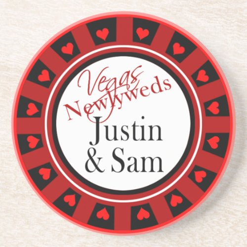 Las Vegas Newlyweds Casino Sandstone Coaster