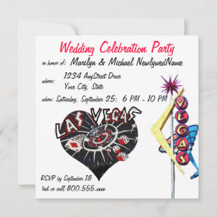 Las Vegas Newlyweds Reception Invitation