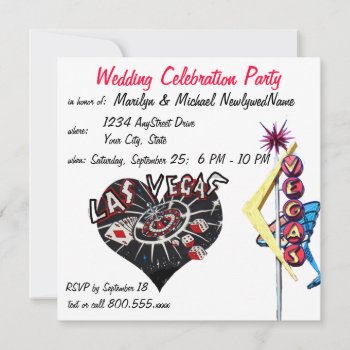 Las Vegas Newlyweds Reception Invitation by Rebecca_Reeder at Zazzle