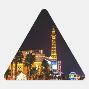 Las Vegas Night Lights Strip Eiffel Tower Casino Triangle Sticker