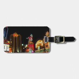 Las Vegas Night Time Neon Lights Casinos Sign Luggage Tag