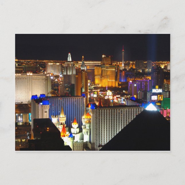 Las Vegas night time Postcard (Front)