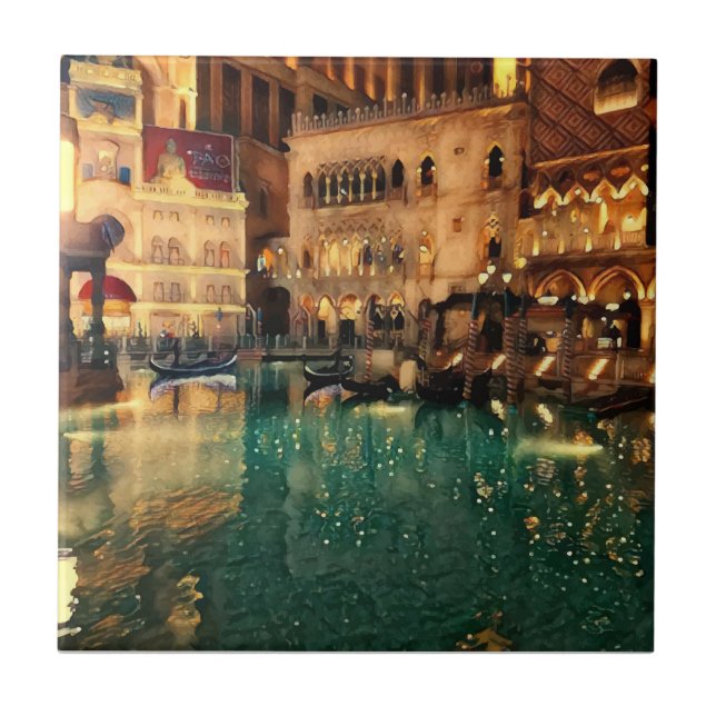 Las vegas Nights Casino Original Abstract Art  Ceramic Tile (Front)