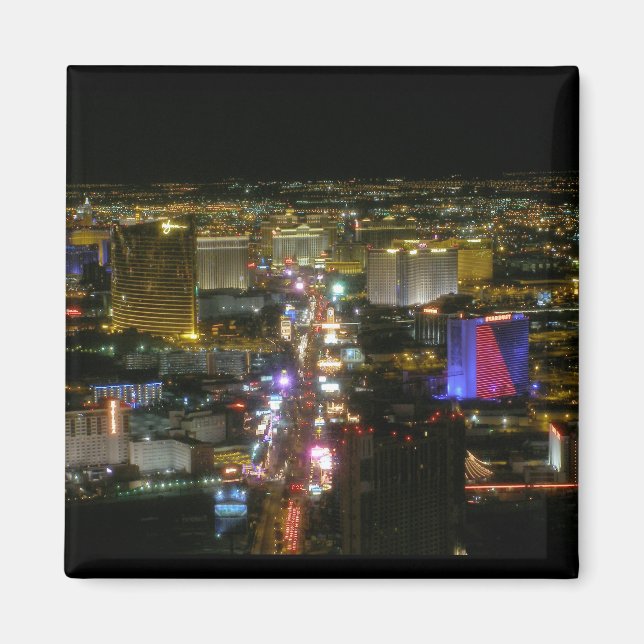 Las Vegas North Strip Aerial View Magnet (Front)