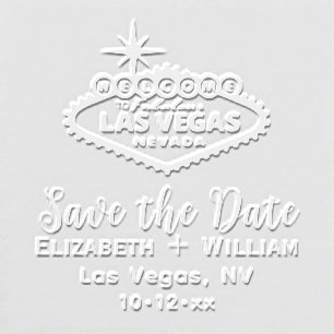 Las Vegas NV Couple Wedding Save the Date Embosser