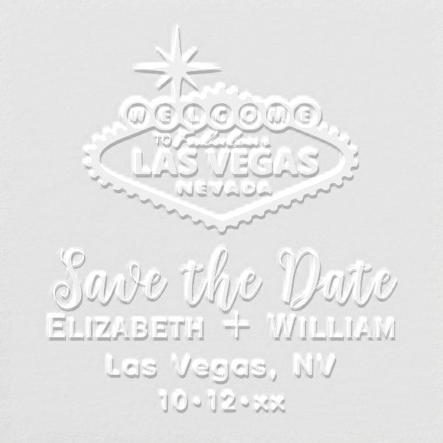 Las Vegas NV Couple Wedding Save the Date Embosser (Design)